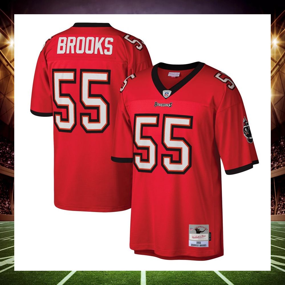derrick brooks tampa bay buccaneers mitchell ness legacy replica red football jersey 4 687
