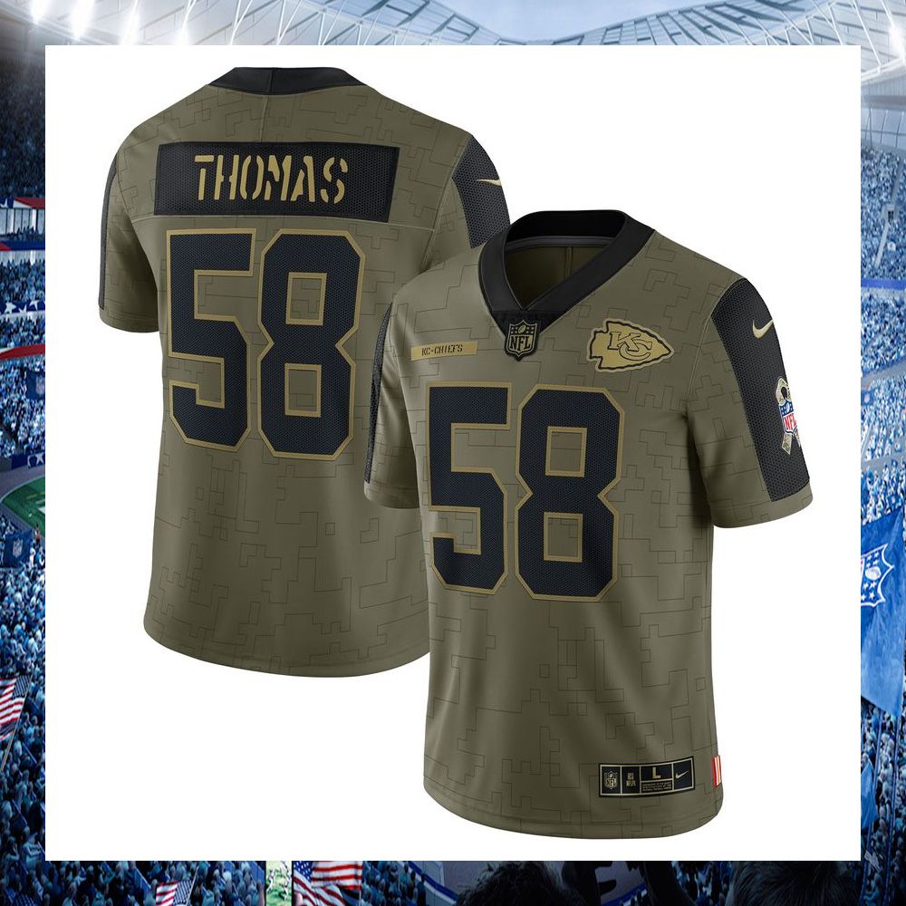 derrick thomas kansas city chiefs nike 2021 salute to service retired limited olive football jersey 1 399