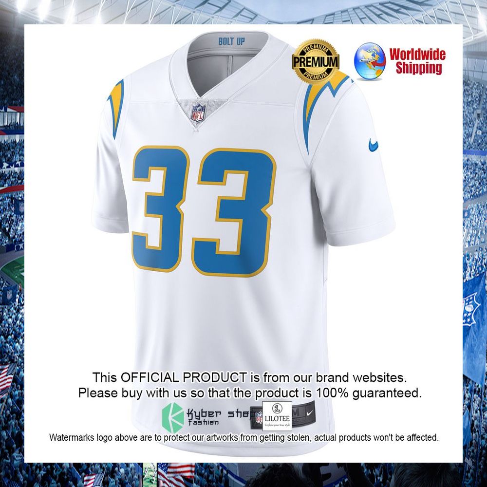 derwin james los angeles chargers nike vapor limited white football jersey 2 523