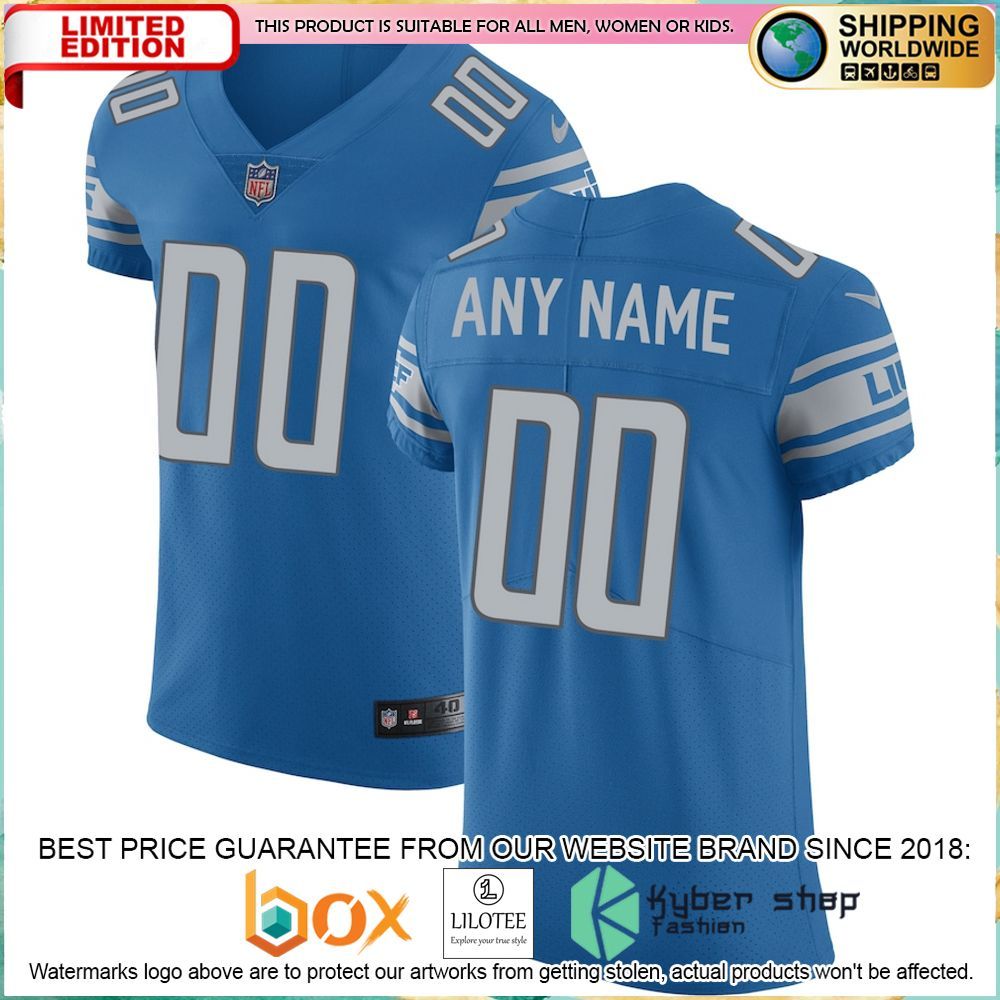 detroit lions nike vapor untouchable custom elite blue football jersey 1 321