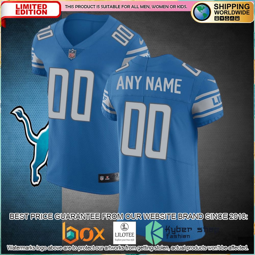 detroit lions nike vapor untouchable custom elite blue football jersey 1 558