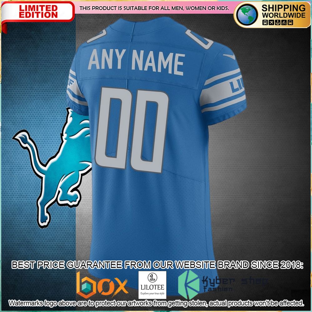 detroit lions nike vapor untouchable custom elite blue football jersey 3 286