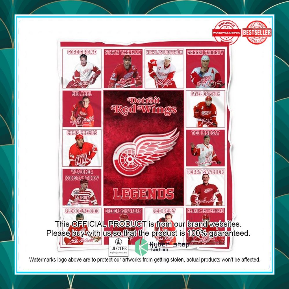 detroit red wings legends players nhl blanket 1 379