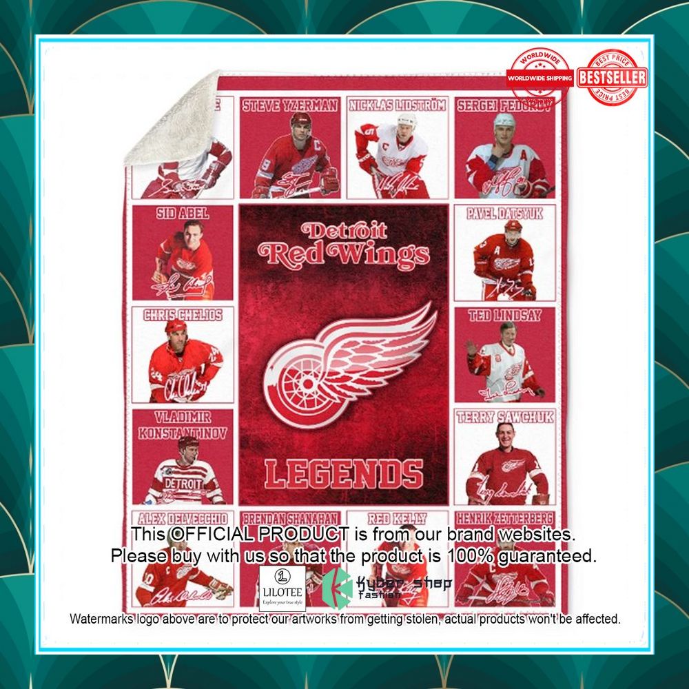 detroit red wings legends players nhl blanket 2 830