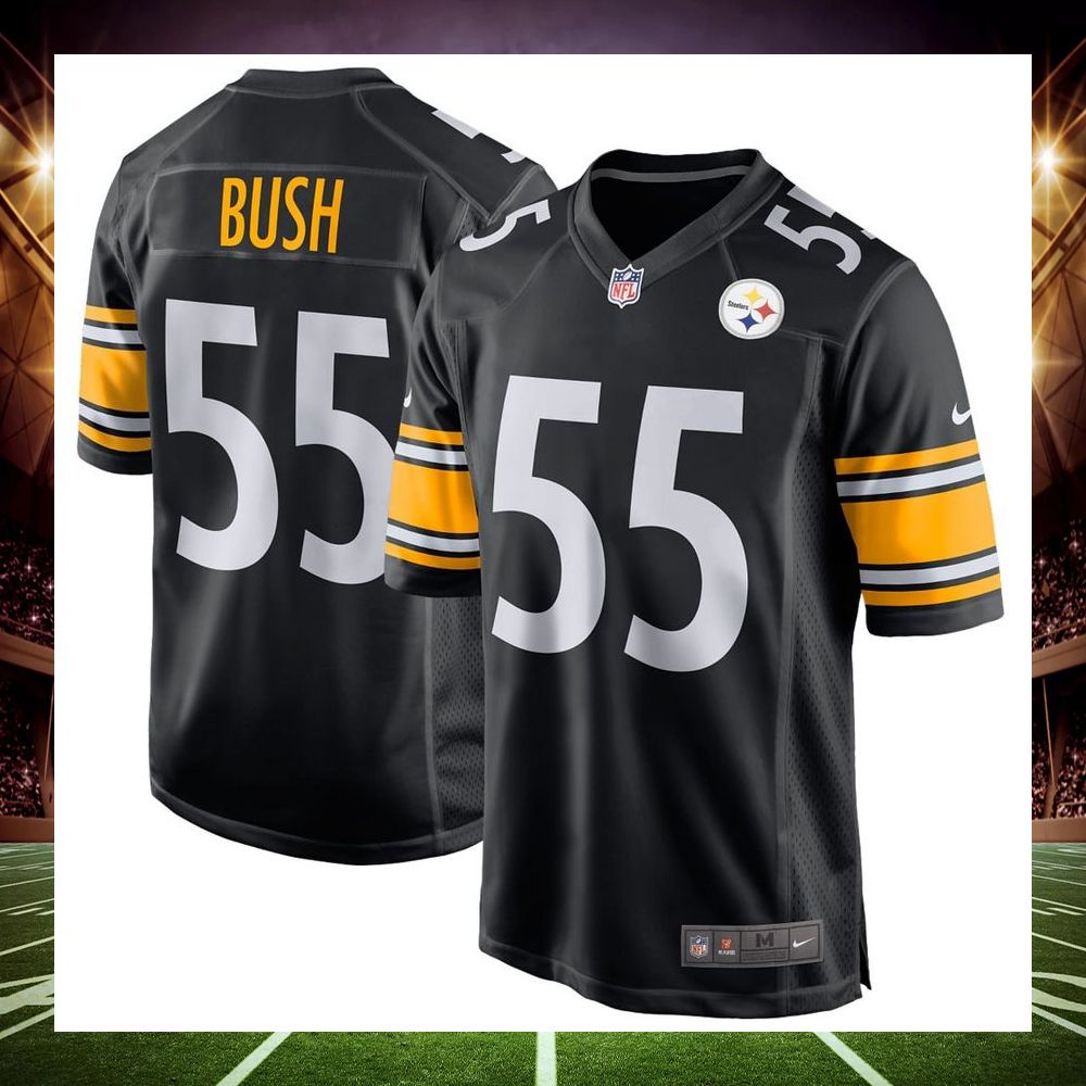 devin bush pittsburgh steelers black football jersey 1 529