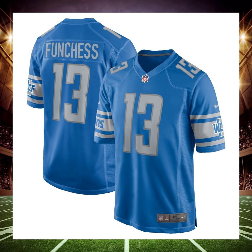 devin funchess detroit lions blue football jersey 4 988