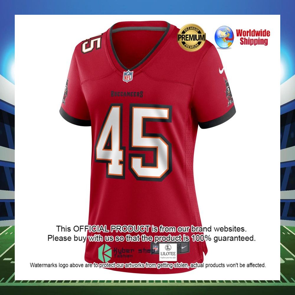 devin white tampa bay buccaneers nike womens game red football jersey 2 281
