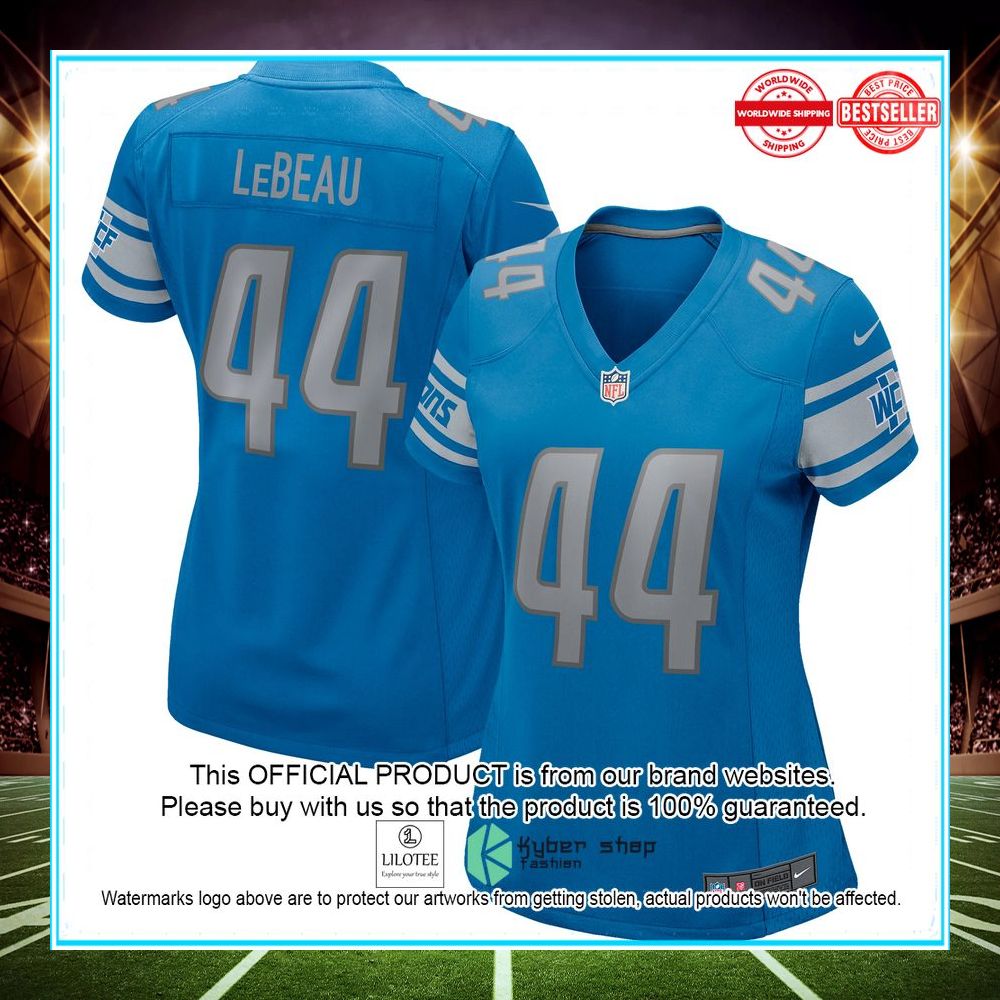 dick lebeau detroit lions nike retired blue football jersey 1 997