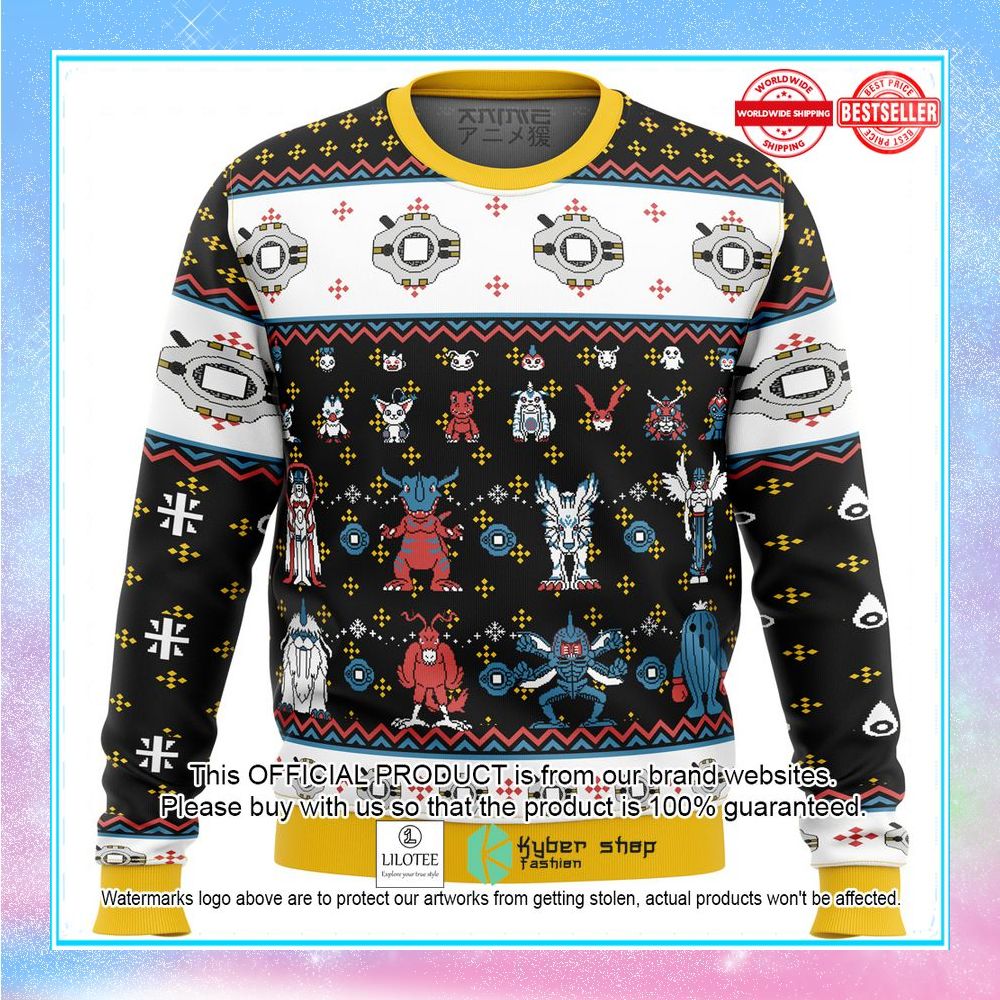 digimon sprites ugly christmas sweater 1 347