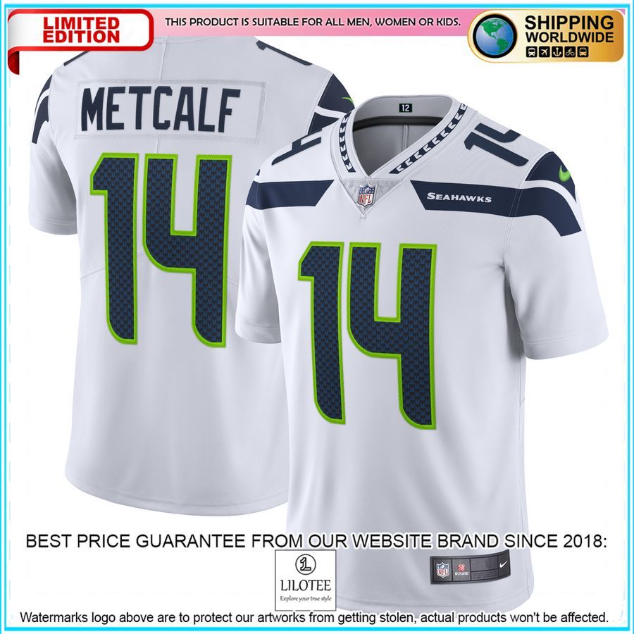 dk metcalf seattle seahawks vapor white football jersey 1 169