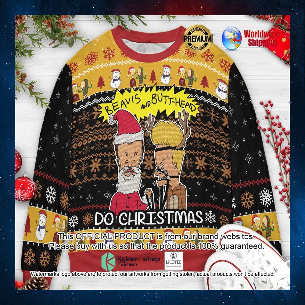 do christmas beavis and butt head christmas sweater 1 108