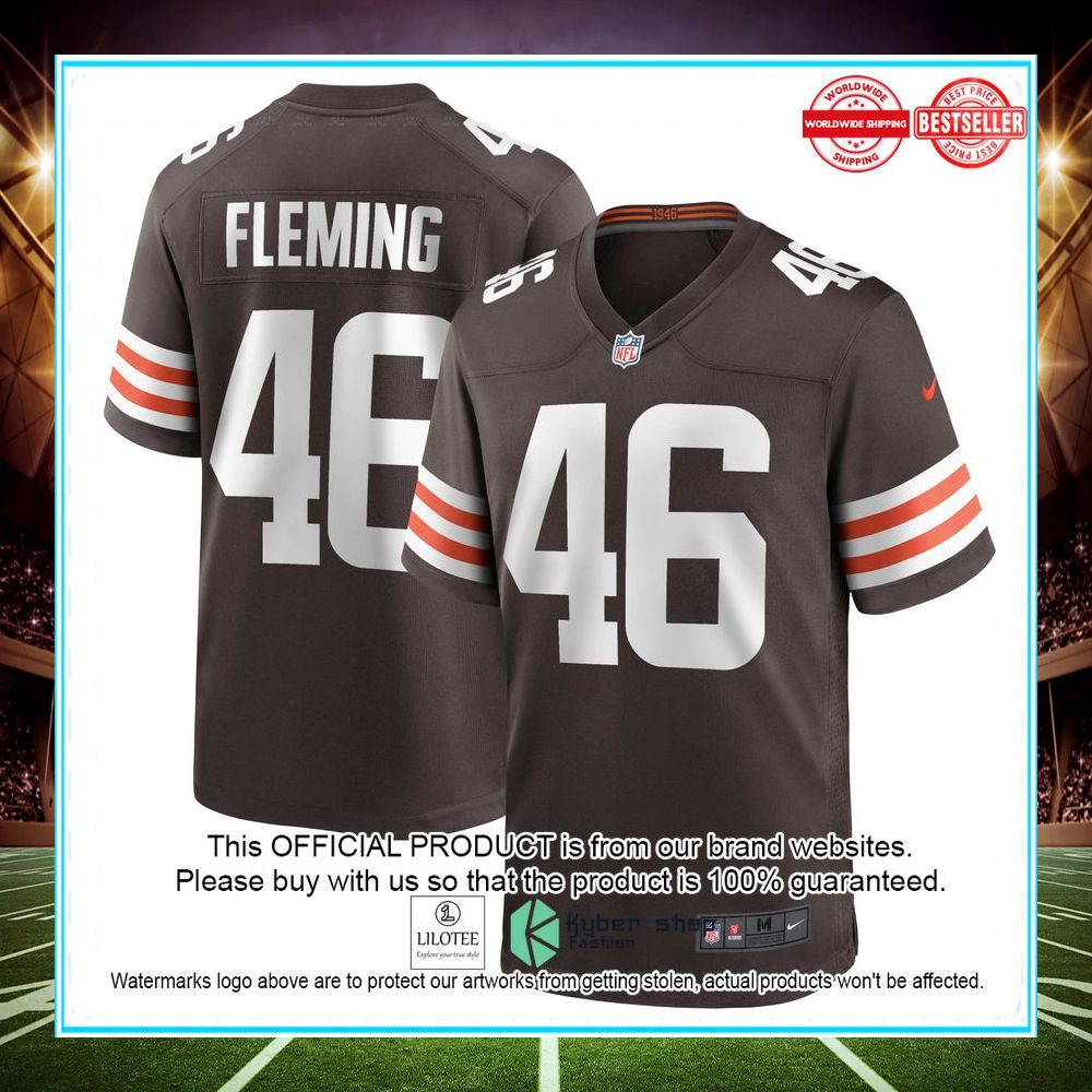 don fleming cleveland browns nike retired brown football jersey 1 923