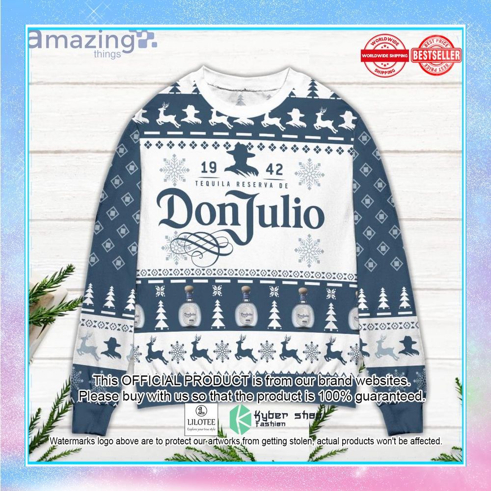 don julio tequila blue ugly christmas sweater 2 345
