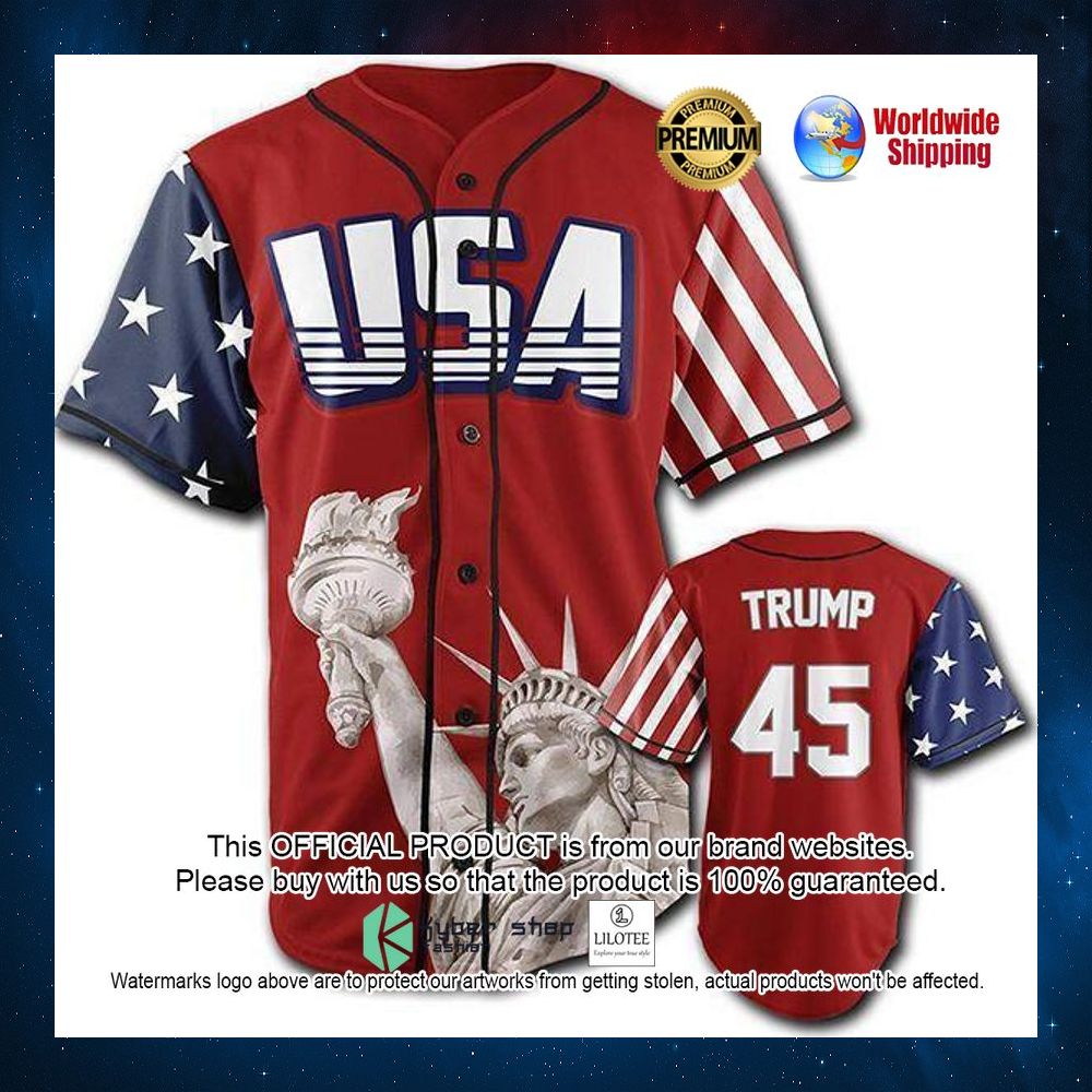 donald trump usa statue of liberty flag red baseball jersey 1 202