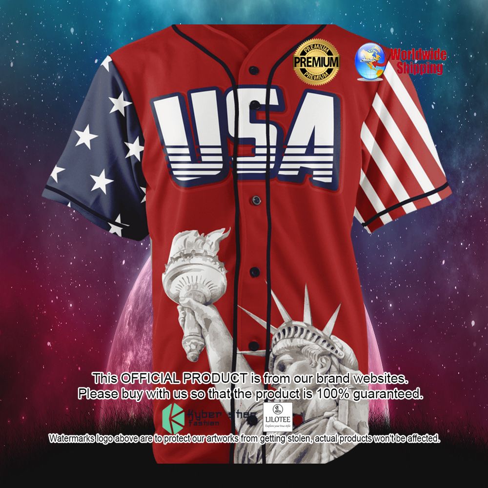 Donald Trump USA Statue of Liberty Flag Red Baseball Jersey - LIMITED EDITION 30 donald trump usa statue of liberty flag red baseball jersey 10 717