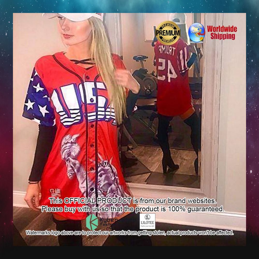 Donald Trump USA Statue of Liberty Flag Red Baseball Jersey - LIMITED EDITION 25 donald trump usa statue of liberty flag red baseball jersey 5 448