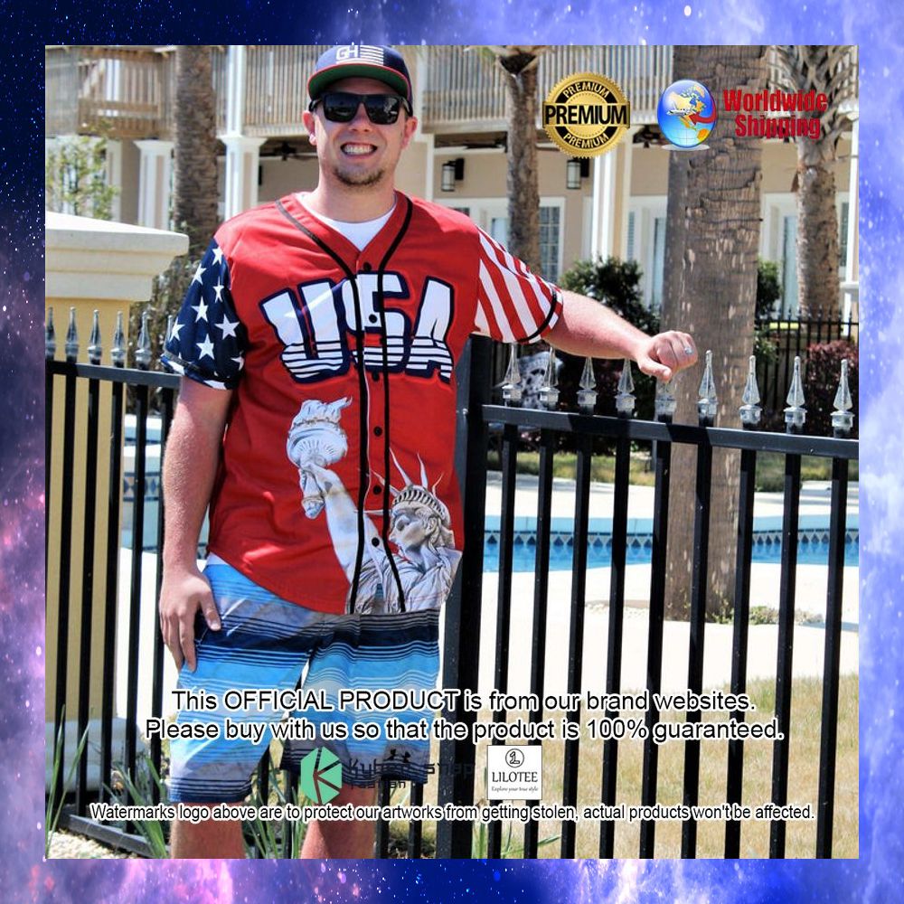 Donald Trump USA Statue of Liberty Flag Red Baseball Jersey - LIMITED EDITION 18 donald trump usa statue of liberty flag red baseball jersey 8 276