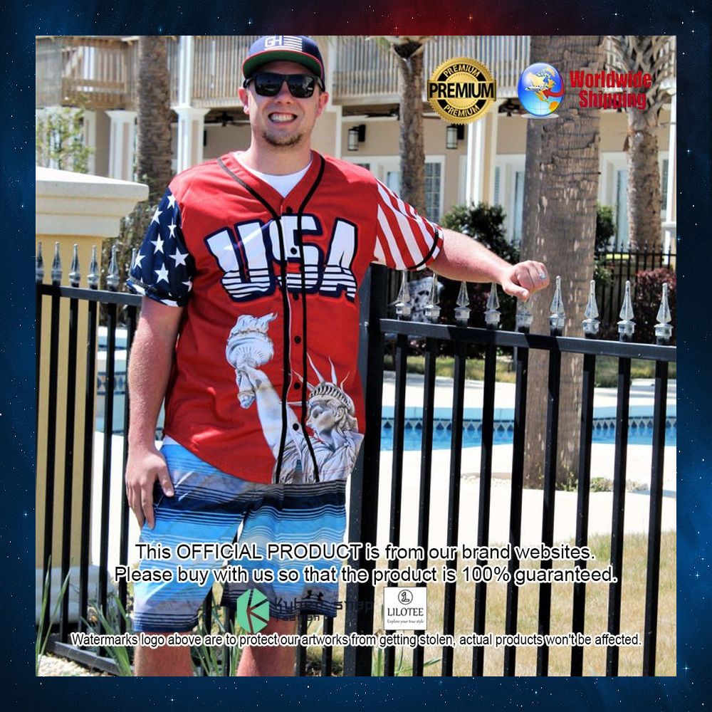 Donald Trump USA Statue of Liberty Flag Red Baseball Jersey - LIMITED EDITION 8 donald trump usa statue of liberty flag red baseball jersey 8 426