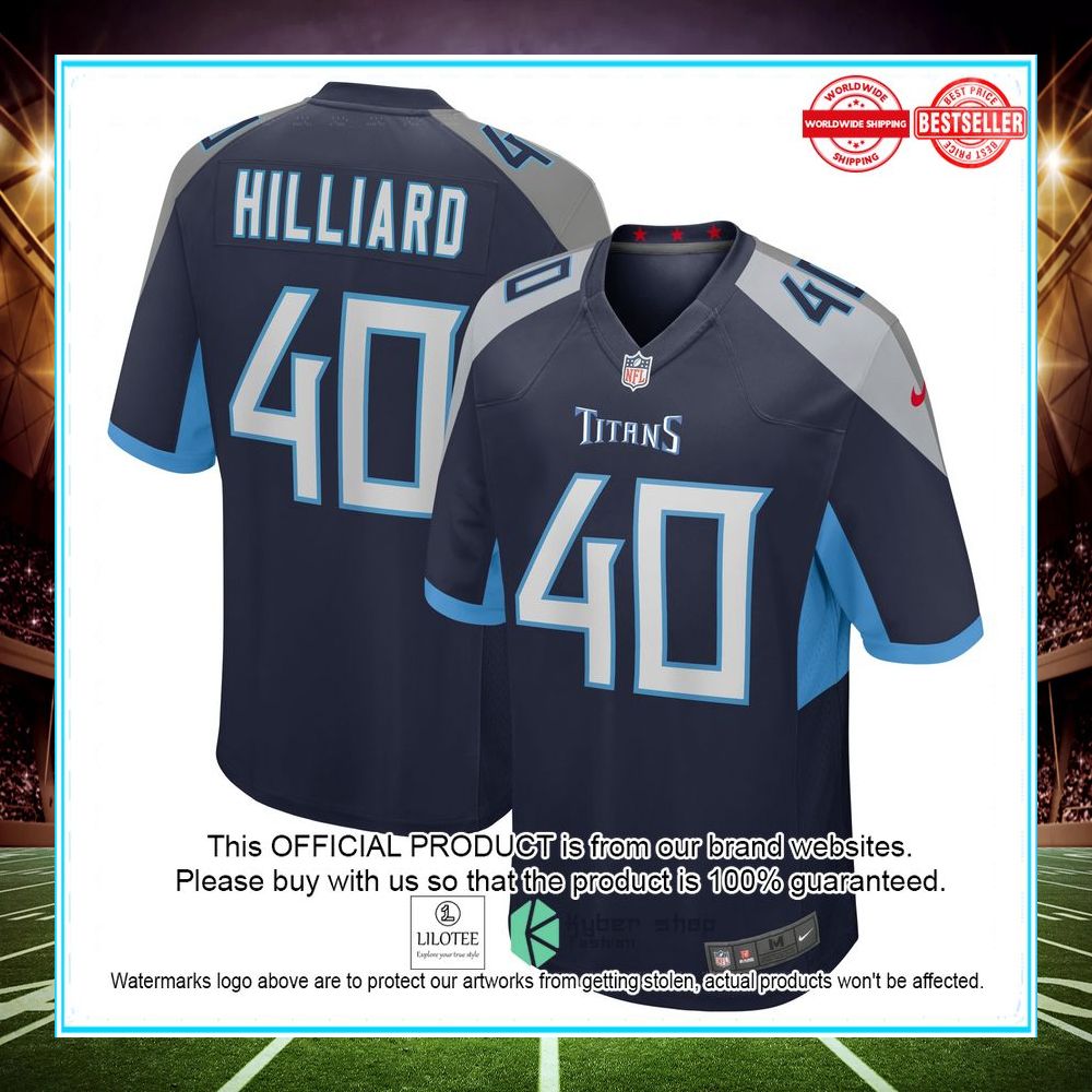 dontrell hilliard tennessee titans nike game player navy football jersey 1 409