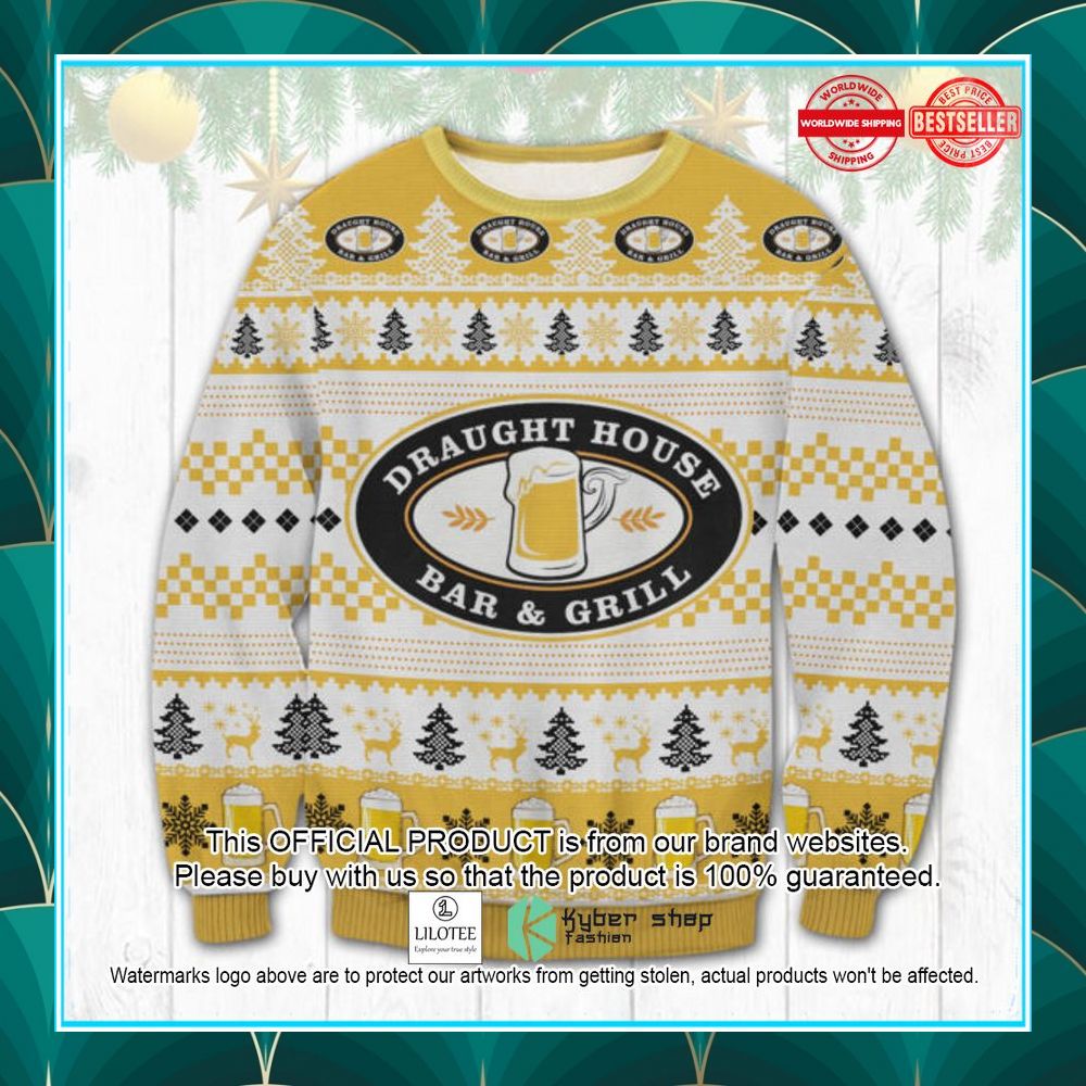 draught house bar grill christmas sweater 1 259