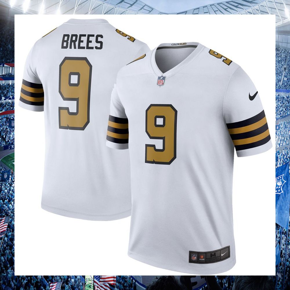 drew brees new orleans saints nike color rush legend white football jersey 1 829