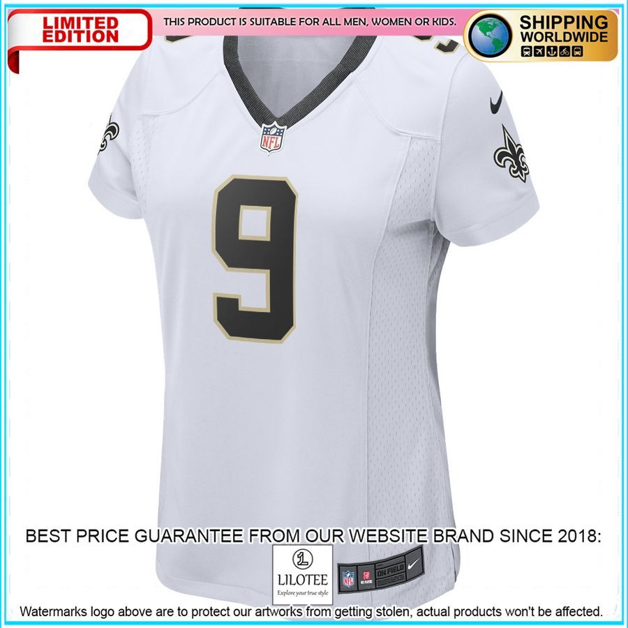 drew brees new orleans saints womens white football jersey 2 465