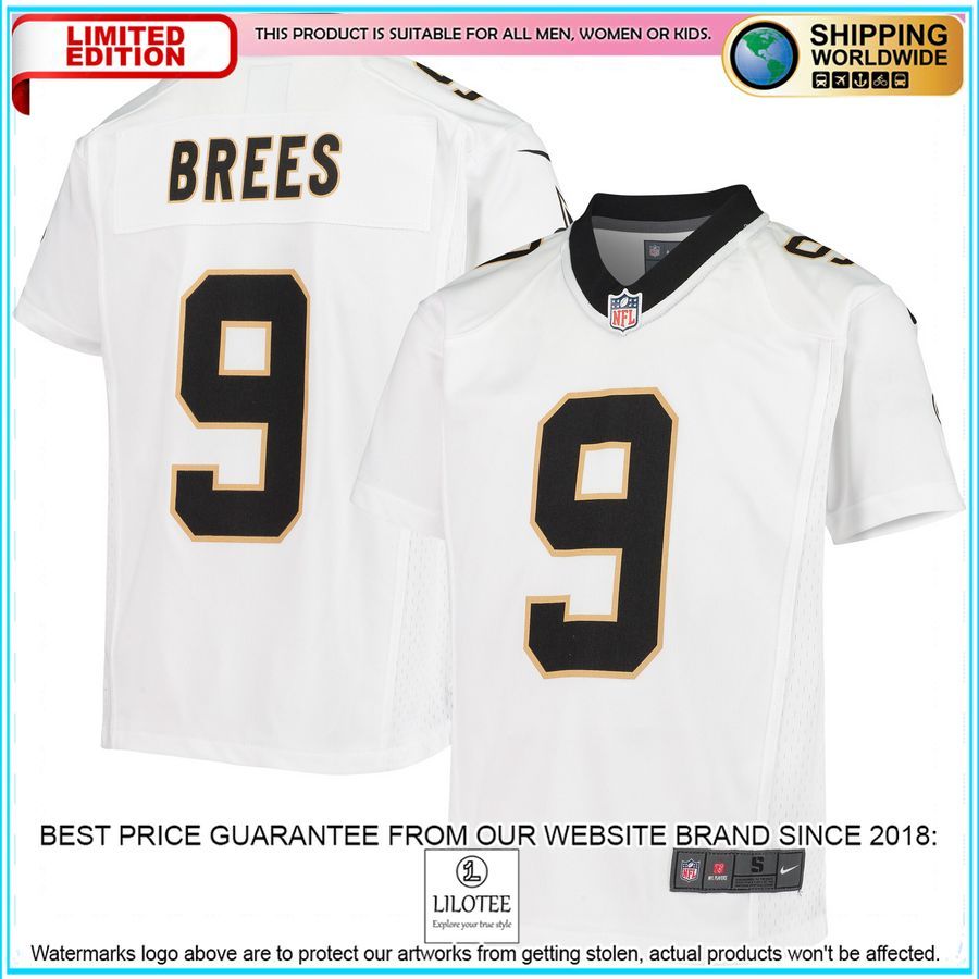 drew brees new orleans saints youth white football jersey 1 854