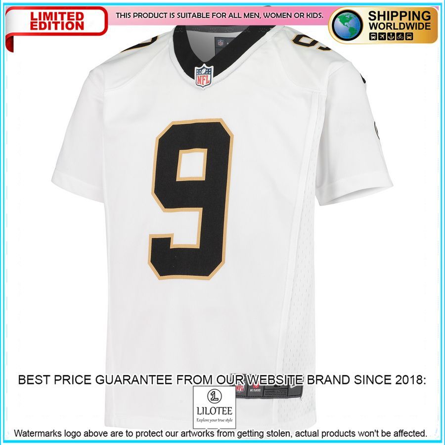 drew brees new orleans saints youth white football jersey 2 946