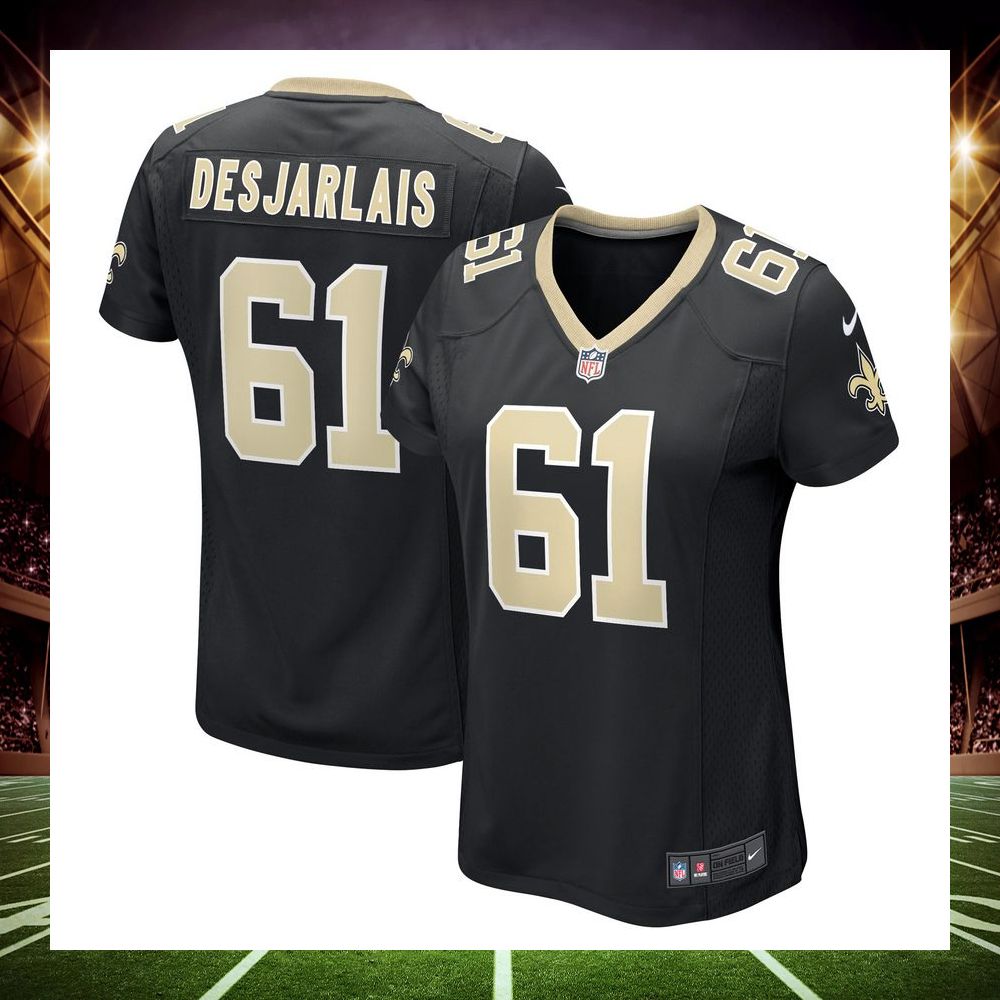 drew desjarlais new orleans saints black football jersey 1 869