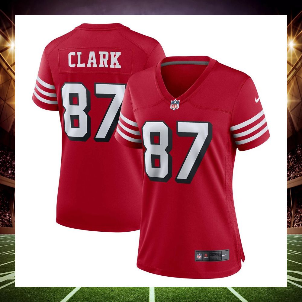 dwight clark san francisco 49ers alternate scarlet football jersey 1 418
