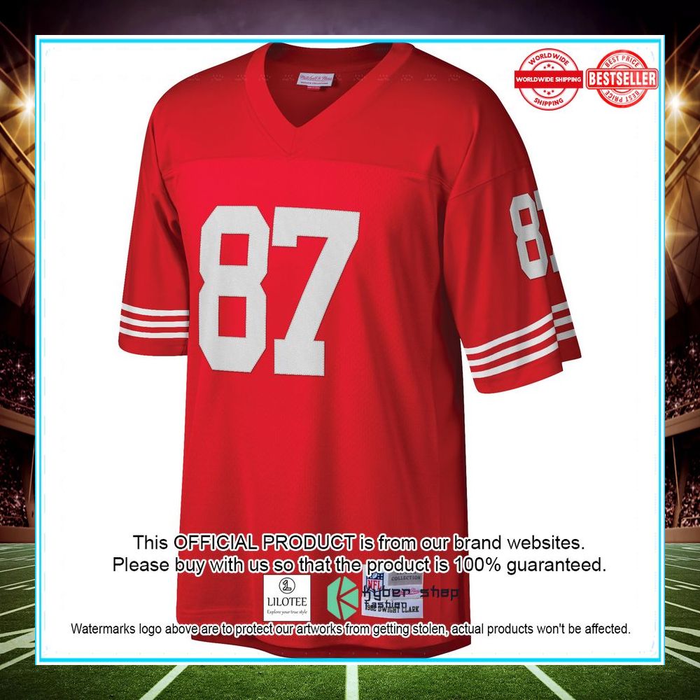dwight clark san francisco 49ers mitchell ness retired player legacy replica scarlet football jersey 2 46