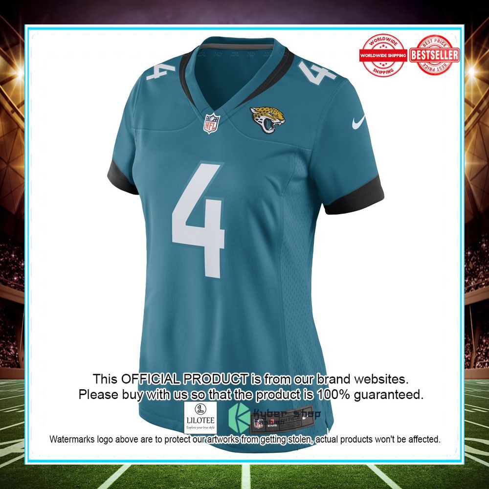 e j perry jacksonville jaguars nike womens game player teal football jersey 2 611