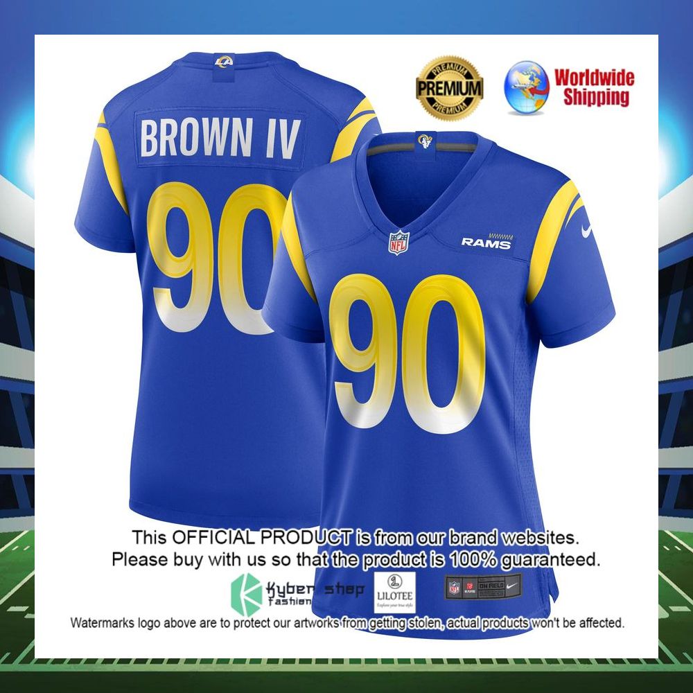 earnest brown iv los angeles rams nike womens game player royal football jersey 1 319