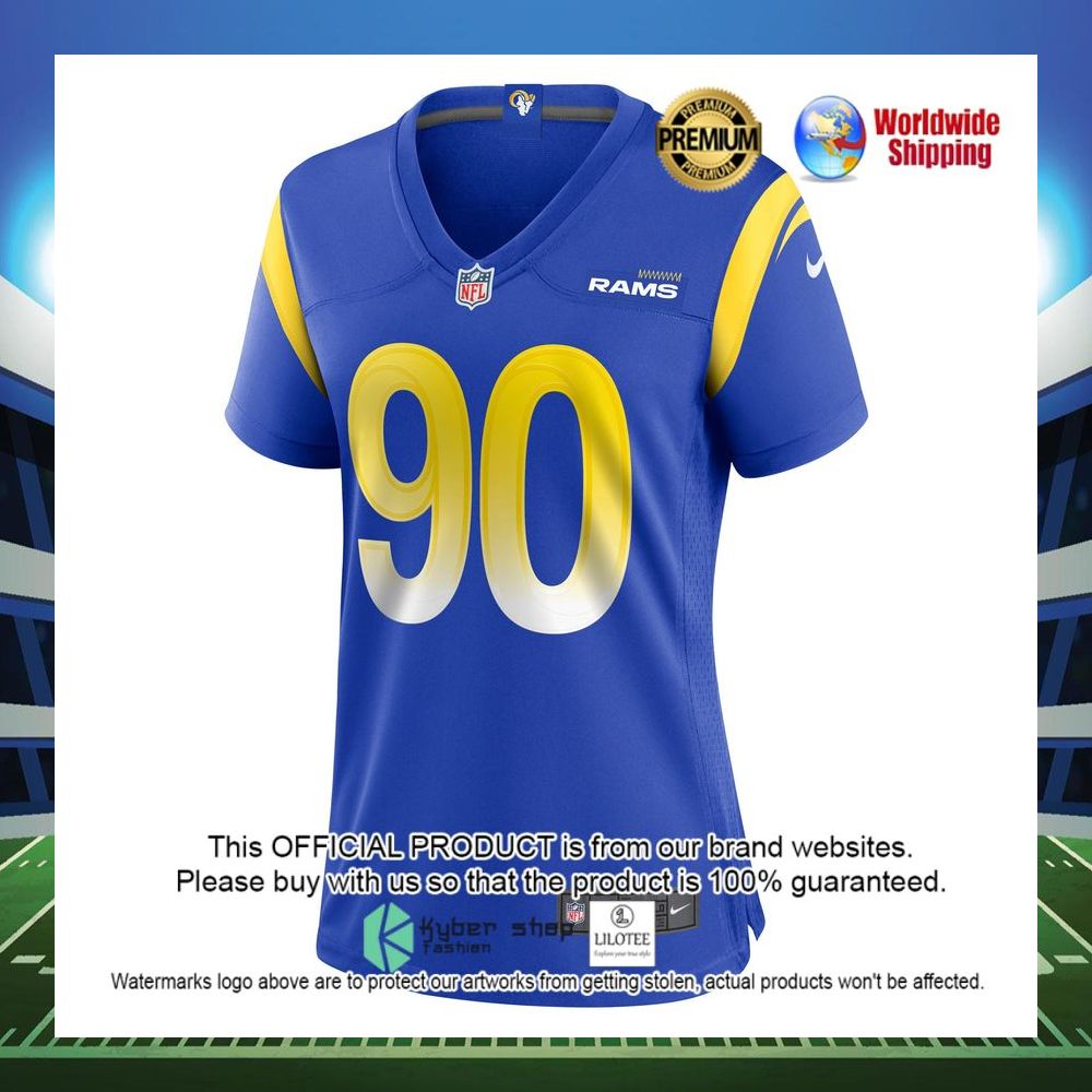 earnest brown iv los angeles rams nike womens game player royal football jersey 2 546