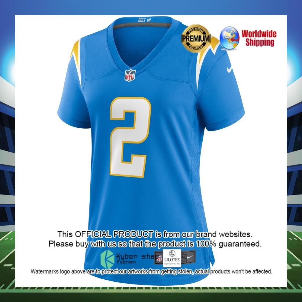 easton stick los angeles chargers nike womens game powder blue football jersey 2 957