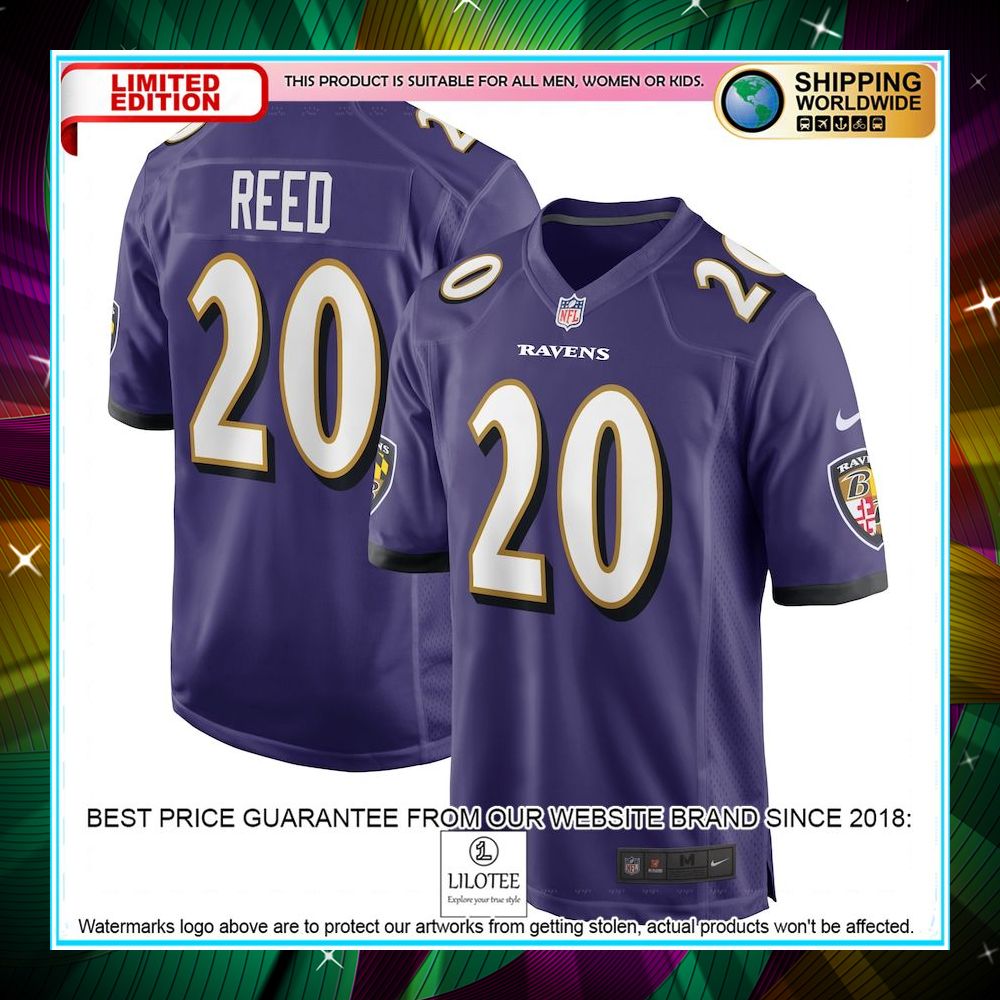 ed reed baltimore ravens retired player purple football jersey 1 373