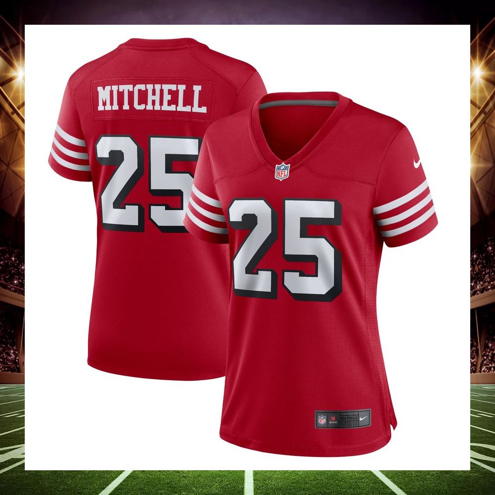 elijah mitchell san francisco 49ers alternate team scarlet football jersey 1 68