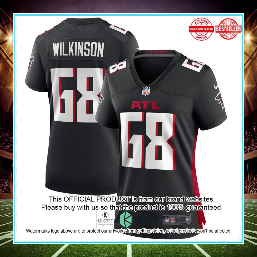 elijah wilkinson atlanta falcons black football jersey 1 223
