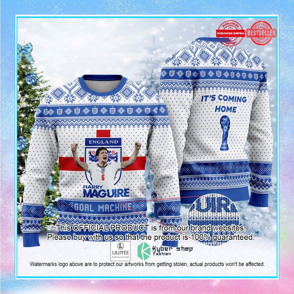 england harry maguire its coming home fifa world cup qatar 2022 christmas sweater 1 520