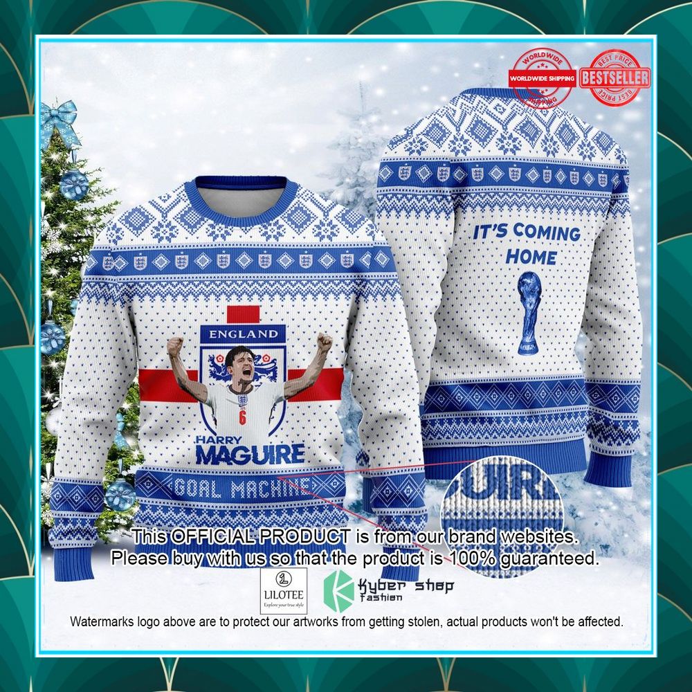 england harry maguire its coming home fifa world cup qatar 2022 christmas sweater 1 710