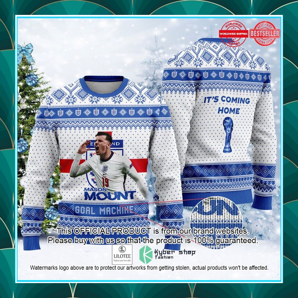 england mason mount its coming home fifa world cup qatar 2022 christmas sweater 1 585