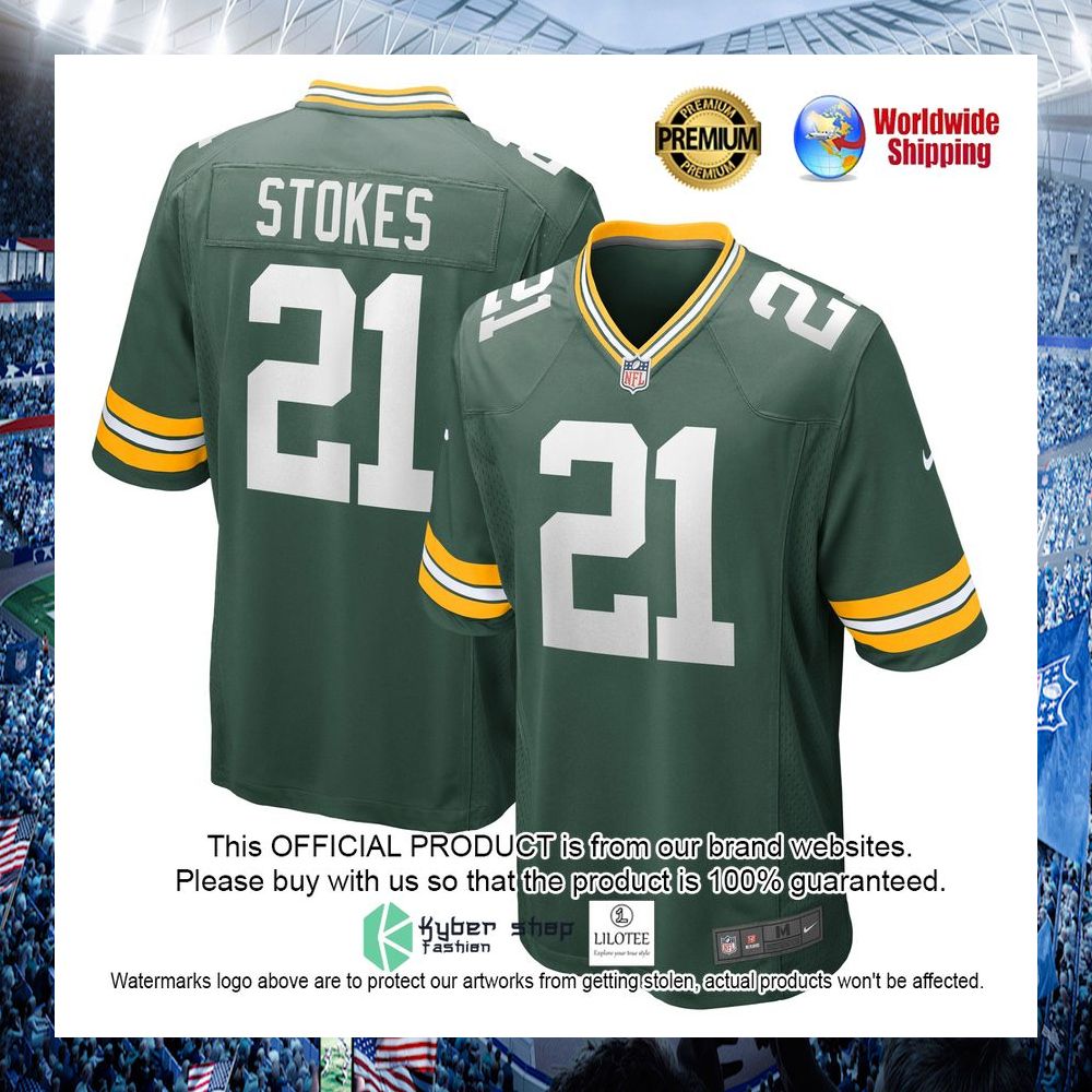 eric stokes green bay packers nike green football jersey 1 32