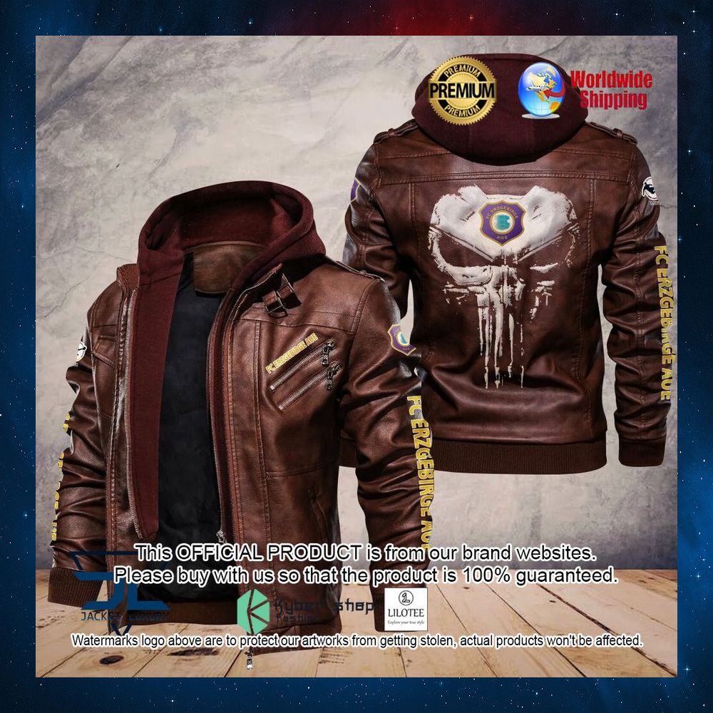erzgebirge aue punisher skull leather jacket 2 672