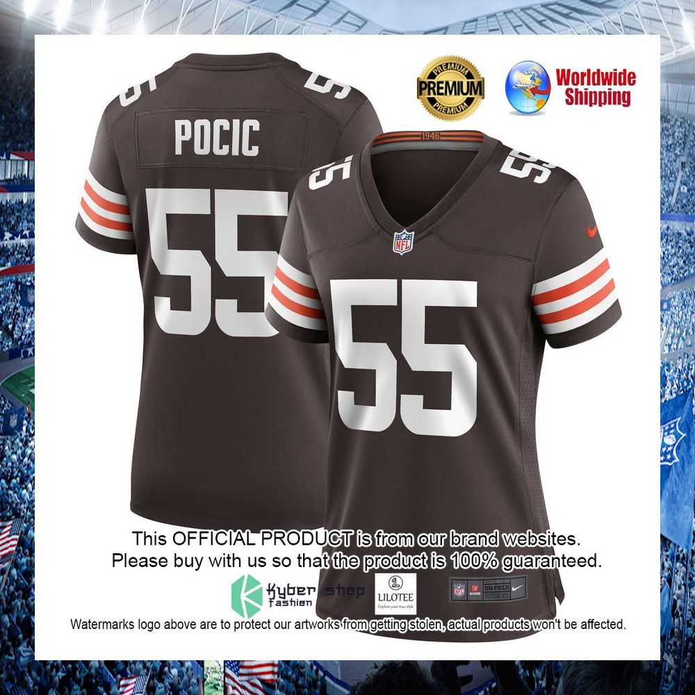 ethan pocic cleveland browns nike womens brown football jersey 1 459