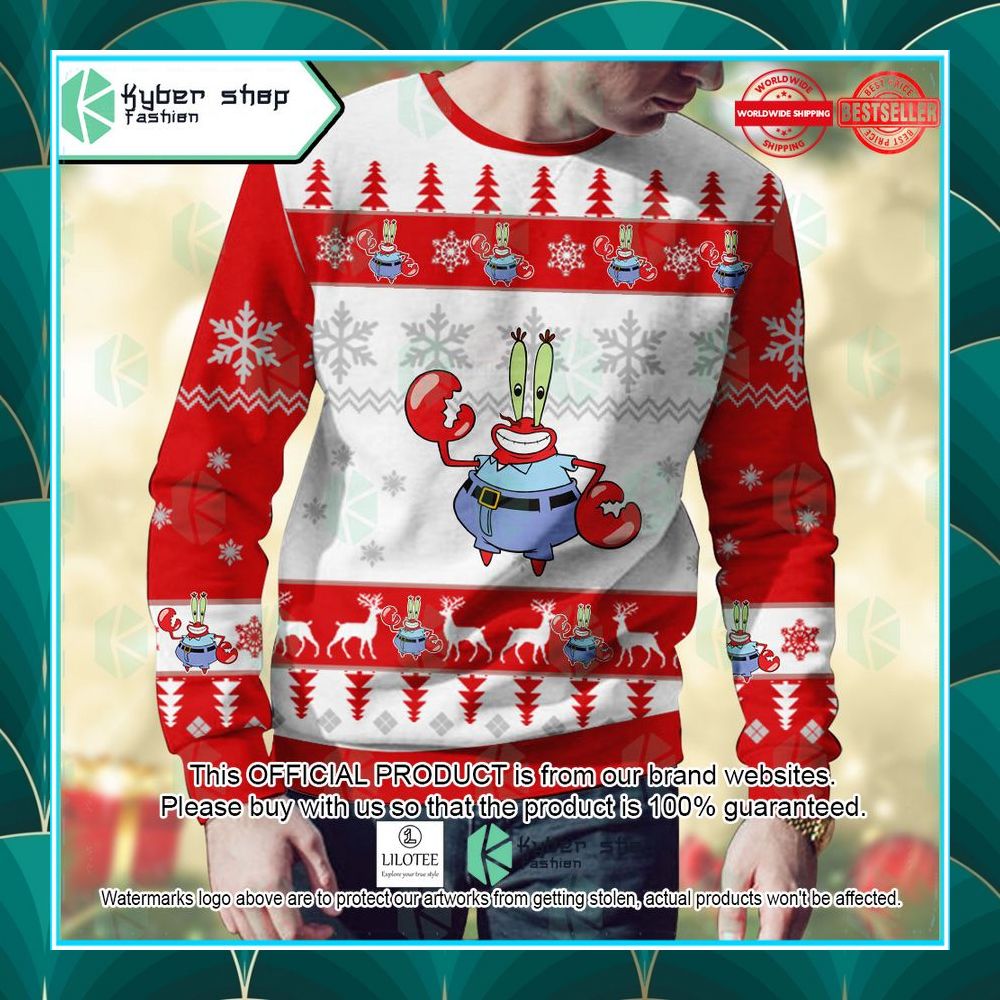 eugene h krabs spongebob squarepants christmas sweater 2 643