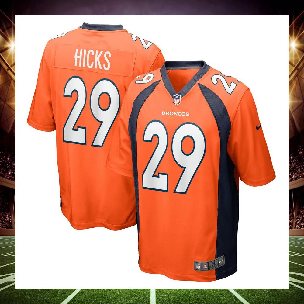 faion hicks denver broncos orange football jersey 1 682