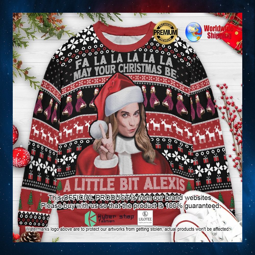 falalalala may your christmas be a little bit alexis alexis rose schitts creek christmas sweater 1 658