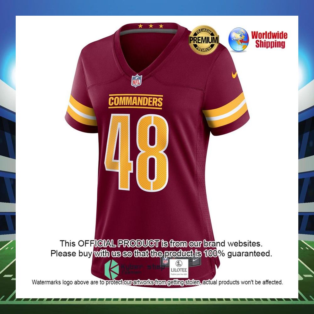 ferrod gardner washington commanders nike womens player game burgundy football jersey 2 904