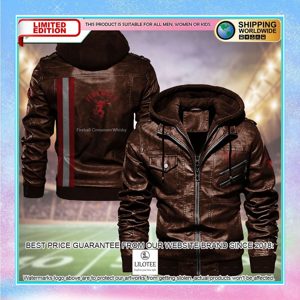 fireball cinnamon whisky leather jacket fleece jacket 1 536