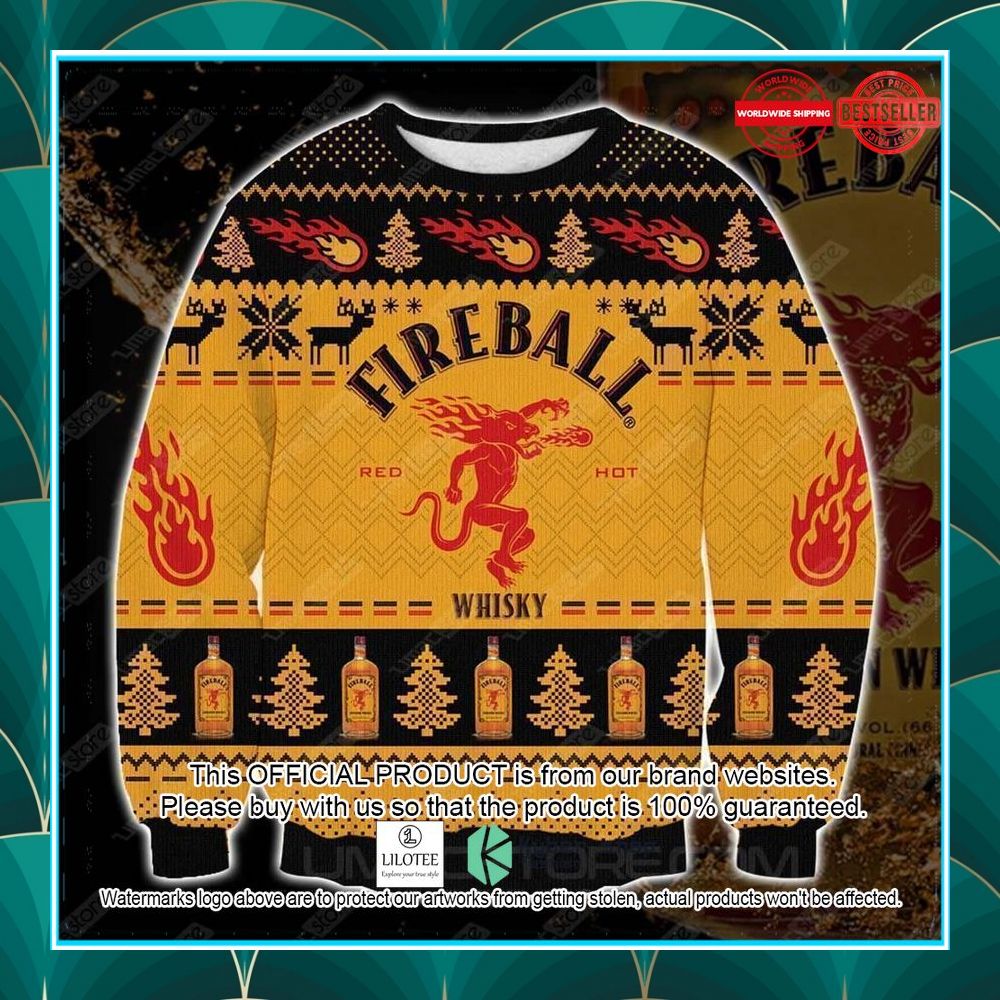 fireball whisky orange christmas sweater 1 344